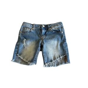 Joes Jeans‎ Kids Girls Size 4 Distressed Frayed Hem Denim Shorts Blue